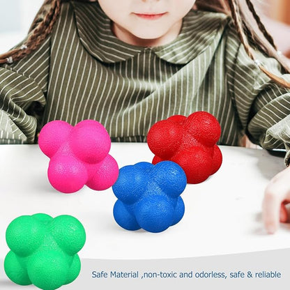 ABOOFAN 6 Pcs Reaction Balls Reflex Training Set, 7cm Hexagonal Fitness Balls for Agility and Hand-Eye Coordination, Indoor Sports Equipment for Goalkeeper and Speed Training