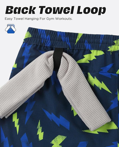 Men 2 in 1 Running Shorts with Compression Liner 5" 7" Quick Dry Workout Athletic Shorts with Pockets Towel Loop