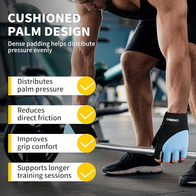 CAMBIVO Workout Gloves for Men & Women, Weight Lifting Gloves with Wrist Support, Non Slip Grip, Breathable Gym Gloves for Training, Crossfit, Pull Ups, Cycling, Fitness, Home Workouts