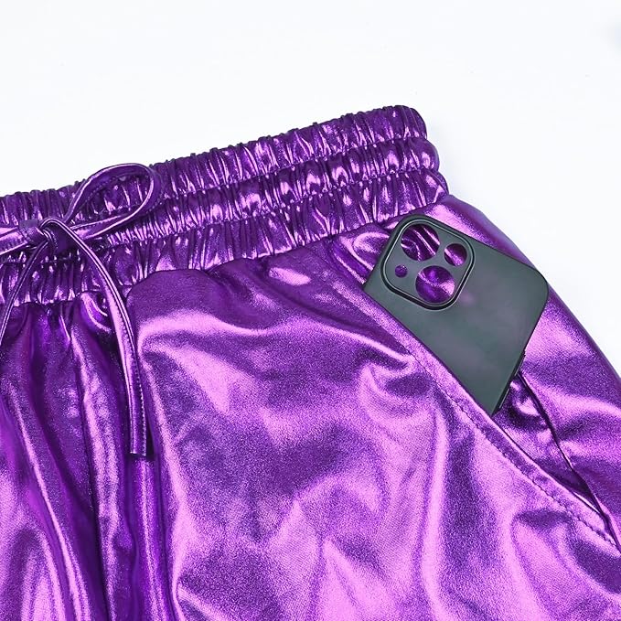 Perfashion Women's Metallic Shorts Summer Sparkly Hot Outfit Shiny Short Pants