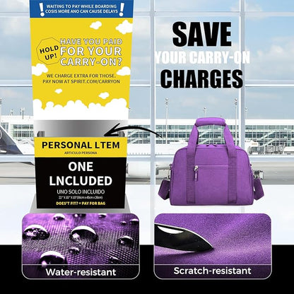 SeaRock 14 inch Small Gym Bag for Men & Women, Mini Duffle Bag for Travel Sports, Lightweight Carry On Duffel Bag, Purple