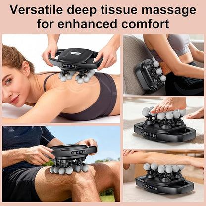 Deep Tissue Massager Gun for Back, Shoulder and Neck Pain Relief, Powerful Shoulders, Back Massager, Legs, Foot Massager & Full Body Muscle Recovery with 16 Massage Heads, 3 Modes & 30 Speed