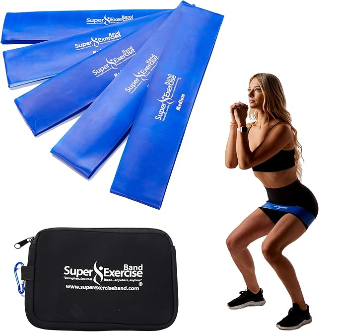 USA 14" x 3" Extra Long Latex Free Mini Loop Bands in 3, 5, 10 Pack Sets. 10 Strengths for Resistance Training, Stretching, Yoga, Toning. Plus an Exclusive iPhone App and E-Book.