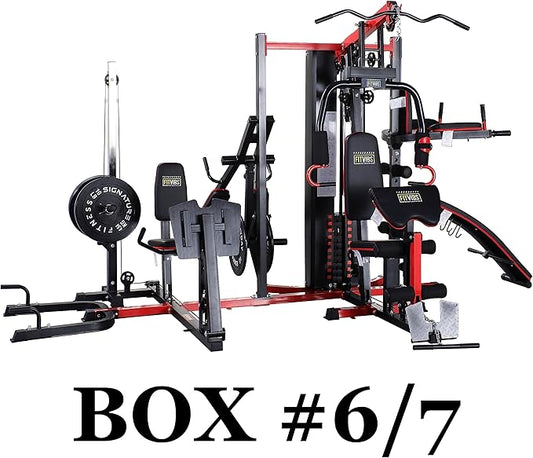 Fitvids Multifunctional Home Gym System Workout Station with Leg Extension and Preacher Curl, 122.5LB Weight Stack, Multiple Options, Multiple Packages