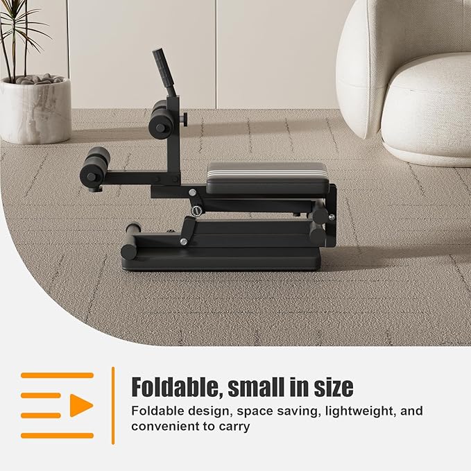Sit Up Benches, Abs Workout Equipment, Foldable Hyperextension Roman Chair, Abdominal Gym Equipment,Utility Slant Board Exercise Benches for Strength Training and Home Gym Workouts Black