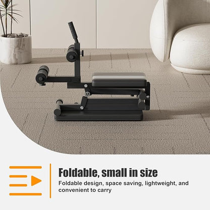 Sit Up Benches, Abs Workout Equipment, Foldable Hyperextension Roman Chair, Abdominal Gym Equipment,Utility Slant Board Exercise Benches for Strength Training and Home Gym Workouts Black