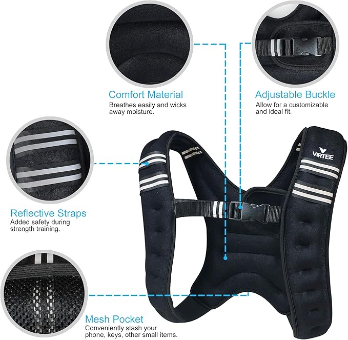 Weighted Vest Weight Vest for Men Women Kids 5/10/16 Lbs Weights, Body Weight Vests Adjustable for Running, Gym Workout, Jogging, Body Fitness