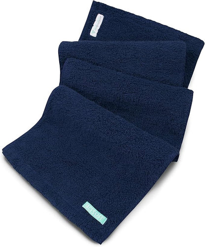 FACESOFT Eco Friendly Gym Towel for Working Out - Soft and Absorbent Cotton Exercise - No Synthetic Microfibers or Plastics - Sweat Towel for Gym, Fitness, Sports, Yoga - Navy - 1 Pc
