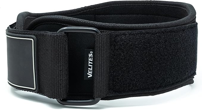 Velites - Weightlifting Lumbar Support Belt - Official of the Royal Spanish Weightlifting Federation - Extra-adherent Velcro - For Deadlifts, Squats, Snatches and Cleans