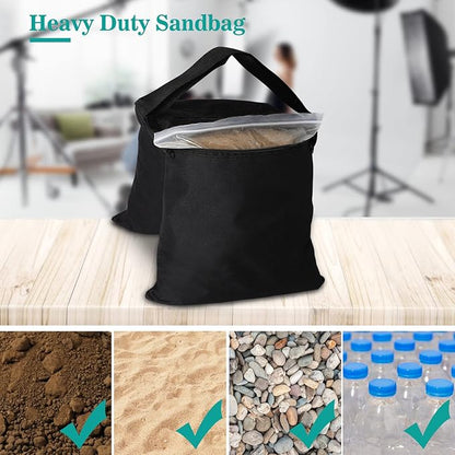 Aimosen 8 Packs Sandbags Weight Bags for Light Stand Photography Video Support, Heavy Duty Saddlebags for Backdrop Stand, Photo Tripod, Canopy, Pop up Tent, Umbrella Base, Fishing Chair, Wedding Shed