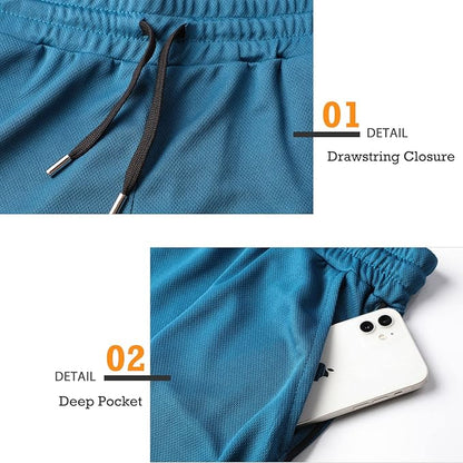 Surenow Mens Running Gym Shorts 3 Inch Breathable Lightweight Athletic Sport Shorts Training Workout Shorts with Pockets