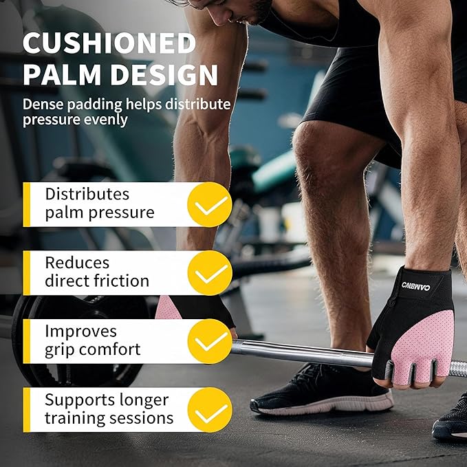 CAMBIVO Workout Gloves for Men & Women, Weight Lifting Gloves with Wrist Support, Non Slip Grip, Breathable Gym Gloves for Training, Crossfit, Pull Ups, Cycling, Fitness, Home Workouts