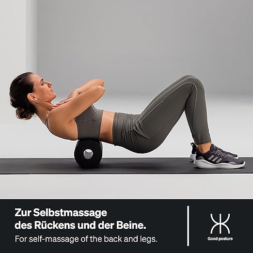 BLACKROLL - Standard Foam Roller - Myofascial Trigger Point Release, Back Massage, Perfect for Yoga, Home Workouts, Muscle Recovery, Black