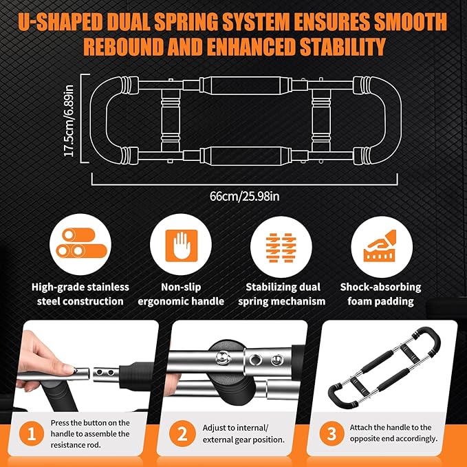 Twister Arm Trainer for Men, Arm Trainer with Chest Workout Equipment|Multi-Functional Advanced Challenges-Adjustable Double Steel Spring Home Gym Fitness Equipment Enhance Upper Body Muscle Strength