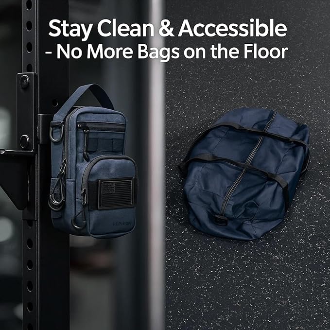 LEPHYON Magnetic Gym Bag, Small Gym Bag for Men & Women, Crossbody Sling Bags with Strong Magnets, USB Charging Port, Multi-Carry Design, Perfect for Travel Workout Sports, Best Gift for Fitness Lover