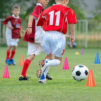 [10 Pack] Traffic Training Sports Cones, 12 Inch Orange Safety Cones, Soccer Basketball Cones for Drills, Plastic Marker Cones for Indoor/Outdoor Activity & Festive Events (Set of 10/24 Pack) (Pink)