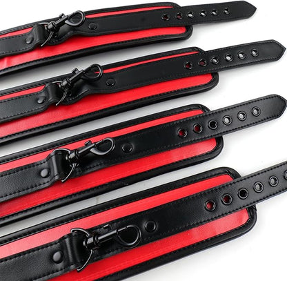 Heavy Duty Stainless Steel Expandable Spreader Bar with 4pcs PU Black--Pink Skull Pattern Detachable Adjustable Straps,Workout Bar for Home Indoor Gym Training Kit