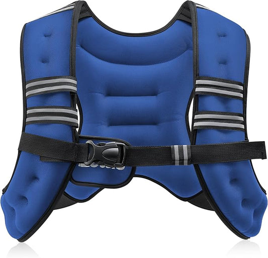 ZELUS Weighted Vest, 6lb/8lb/12lb/16lb/20lb/25lb/30lb Weight Vest with Reflective Stripe for Workout, Strength Training, Running, Fitness, Muscle Building, Weight Loss, Weightlifting