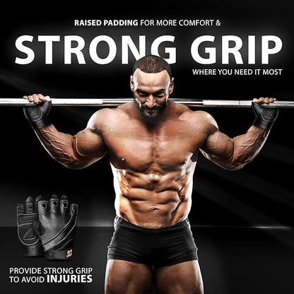 DXM SPORTS Workout Gloves for Men, Gym Weight Lifting Gloves with Wrist Support - Breathable, Anti-Slip Gloves for Exercise, Fitness, Cycling, Training, Outdoor Sports