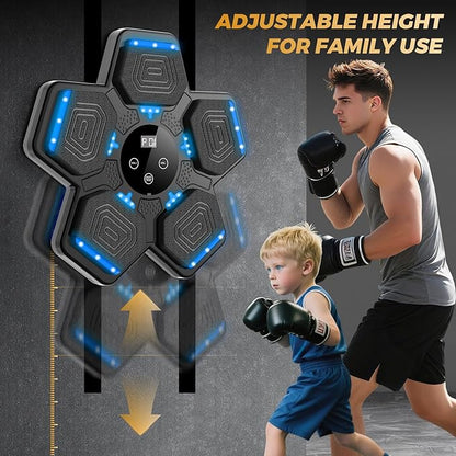 2026 Music Boxing Machine for Adults and Kids, Smart Bluetooth Boxing Training Equipment with Gloves Wall Mounted, Workout Punching Machine for Home,Office and Gym