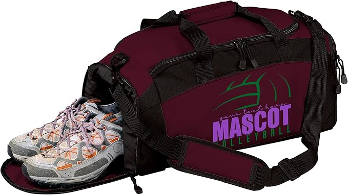 Personalized Volleyball Duffel Bag with Shoe Compartment – Custom Name Volleyball Sports Bag for Girls & Boys – Large Team Gym Bag for Practice, Travel & Tournaments