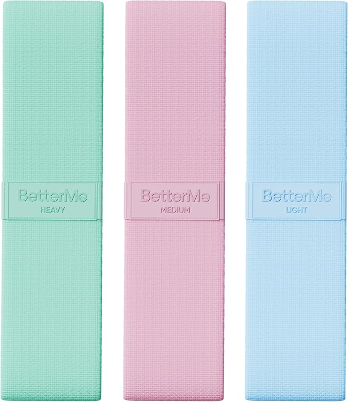 BetterMe Pilates Loop Bands – Resistance Bands Set for Women – Elastic Workout Bands for Glutes, Legs & Core – Home Fitness & Exercise Bands