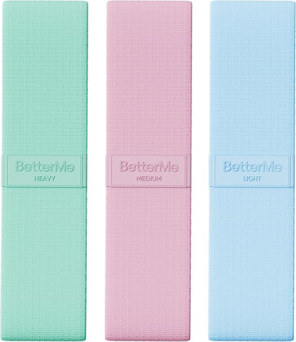 BetterMe Pilates Loop Bands – Resistance Bands Set for Women – Elastic Workout Bands for Glutes, Legs & Core – Home Fitness & Exercise Bands