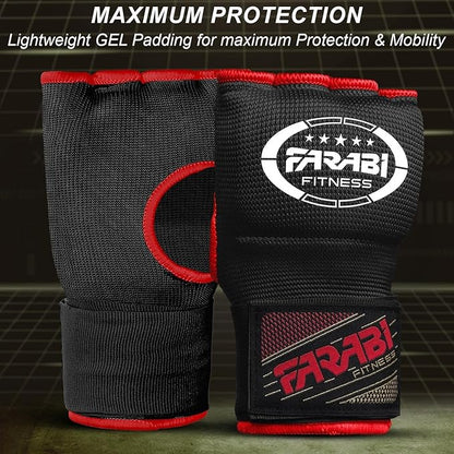 Farabi Quick Wraps Gloves Gel Paded Hand Wraps Adult MMA Boxing Muaythai Bandages Hand Protector 80cm Meter Wrist Support Strap Pair