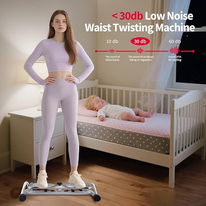 Waist Twister Machine Exercise Fitness Tool,Home Gym Equipment Ab Twister Board with 500 lbs Capacity Ultra-Quiet,Core Trainer for Slim Waist and Ab Exercise,All-Metal Anti-Slip Footrest,Women Men