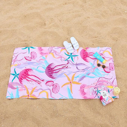 Dock & Bay Kid's Towel - for Beach Use - Quick Dry, Sand Free - Compact, Lightweight - 100% Recycled - Includes Bag - Ready for This Jelly, Medium (130x70cm, 51x28)