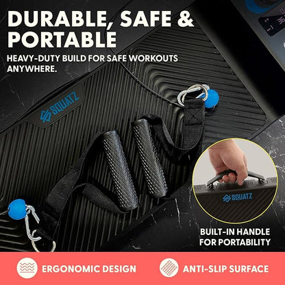 SQUATZ Multifunctional Push-Up Board Workout System w/ LED Display – Portable Home Gym Equipment, Bluetooth Connectivity, Resistance Training Device, Full Body Workout, 4 Training Modes, Durable(Blue)