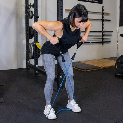 Serious Steel Resistance Tube Band Set Includes Handles, Door Anchor and Ankle Straps (100 lbs Set or 165 lbs Set)