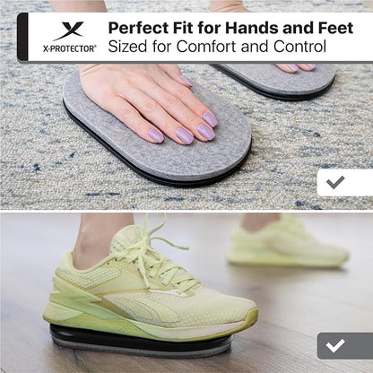 X-Protector Sliders for Working Out - 2 PCS - Double-Sided Exercise Sliders for Hard & Carpeted Floors - Gliders for Exercising!