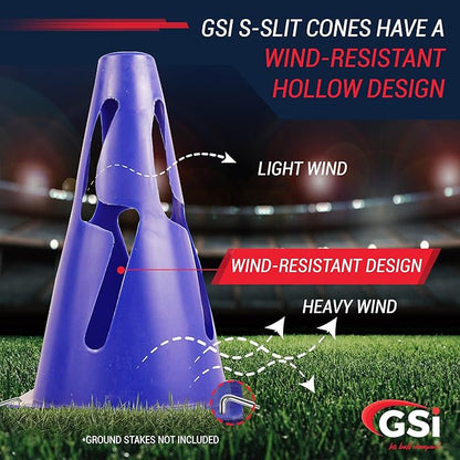 GSi Hurdle Training Cones | Multi Pack Sets | Dual Purpose Agility Cones with Holes | Ideal for Soccer, Kids, Dog, and Sports Training