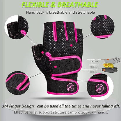 MOREOK Workout Gloves Padded Weight Lifting Gloves for Men/Women, [3MM Gel] Fingerless Grip Gym Gloves Fitness Gloves for Exercise,Hanging,Weightlifting, Cycling, Pull ups, Rowing