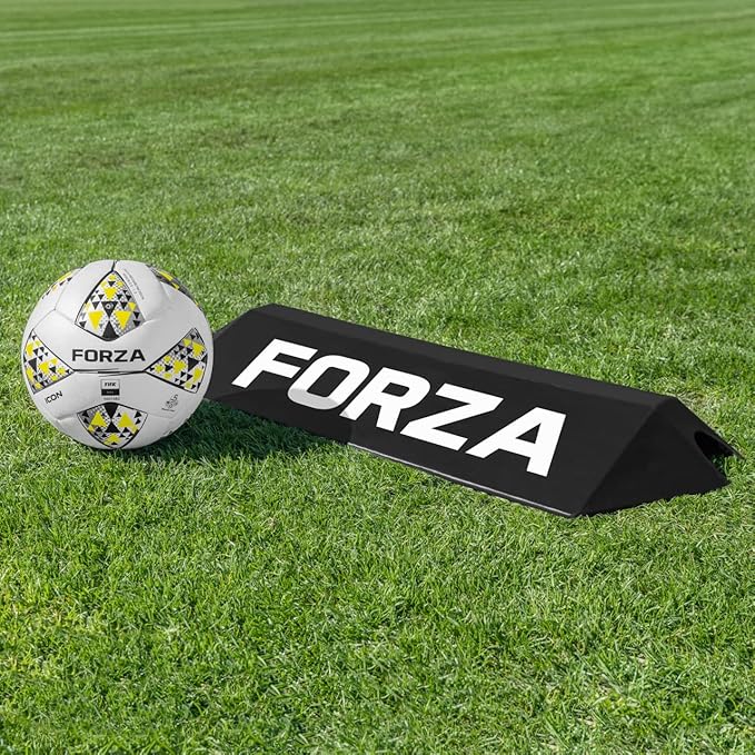 FORZA Goalkeeper Training Deflection Ramp | Durable Rubber Ball Deflector for Soccer- Ideal for GK Reactions, Reflex Training, and Shot Stopping Practice - Two Styles for Varied Training