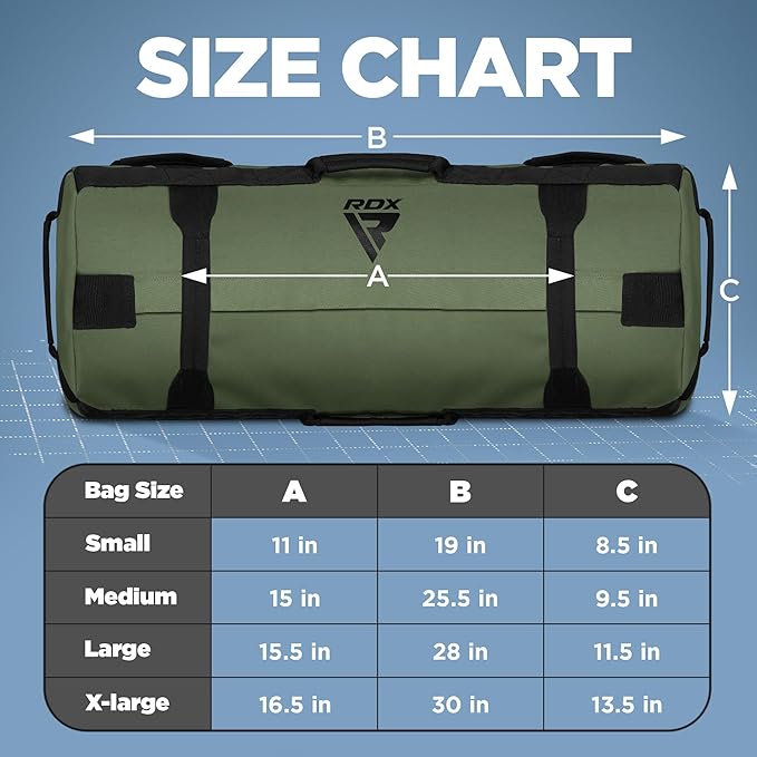RDX Sandbag for Fitness Weights Training, Unfilled Power Bags with Handles, 5-200 LBs Adjustable Weighted Slam Bag for Strength Powerlifting Running Heavy Workout Home Gym Exercise, Sold AS UNFILLED