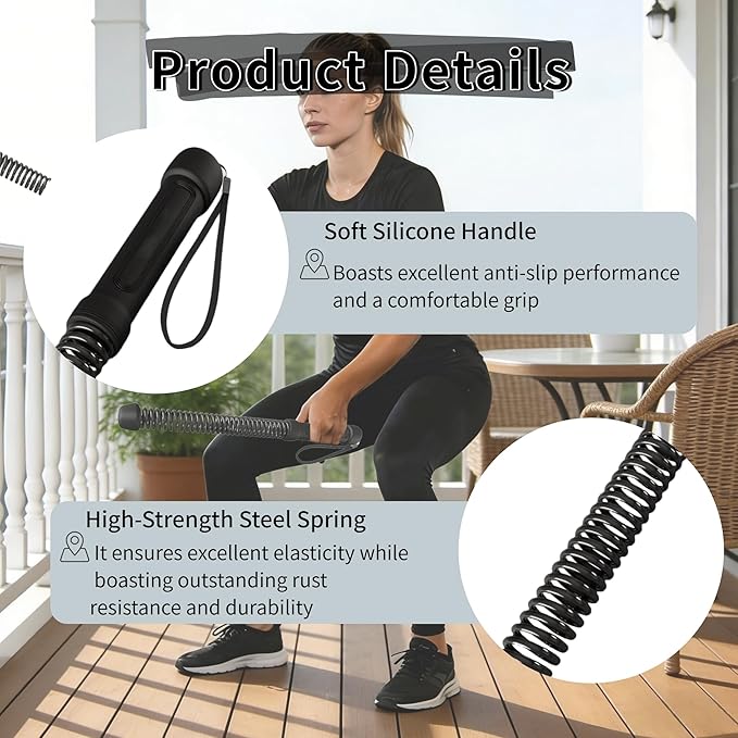 Ropeless Battle Ropes for Home Gym for Men & Women, Portable Cordless Weighted Workout Rope Set with Storage Bag & Workout Guide, Cordless Battle Ropes Alternative for HIIT Cardio(Black)