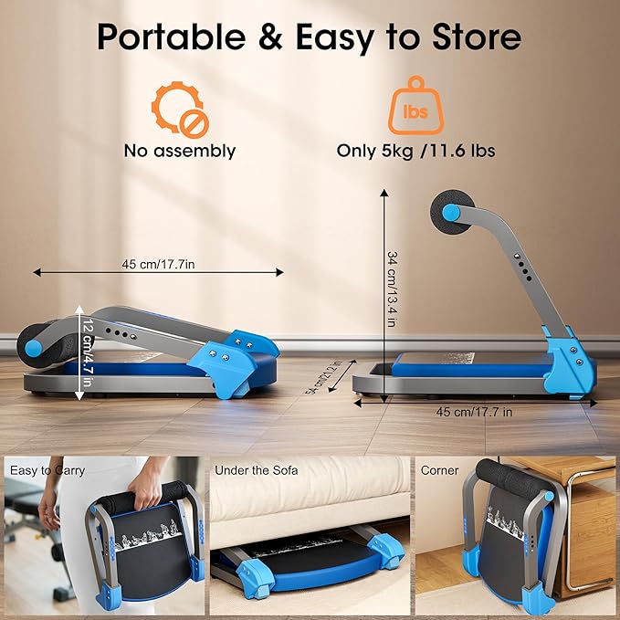 Ab Machine Ab Trainer - Sit Up Exercise Equipment& Core Machine, 4 Level Adjustable Resistance, Foldable Ab Crunch Machine for Home Gym Stomach Workouts