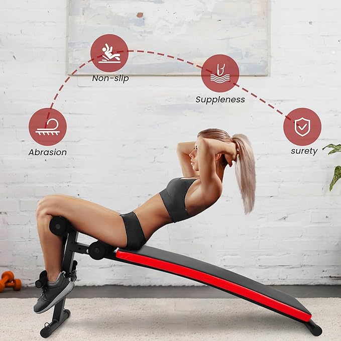 Fitvids Sit Up Bench for Strength Training and Home Gym Workouts, Midnight