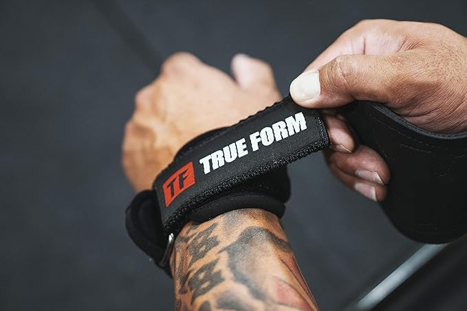 True Form Grips Weight Lifting Gloves Heavy Duty Straps Alternative Power Lifting Hooks Best for Deadlifts Adjustable Neoprene Padded Wrist Wraps Support Bodybuilding Pro Workout