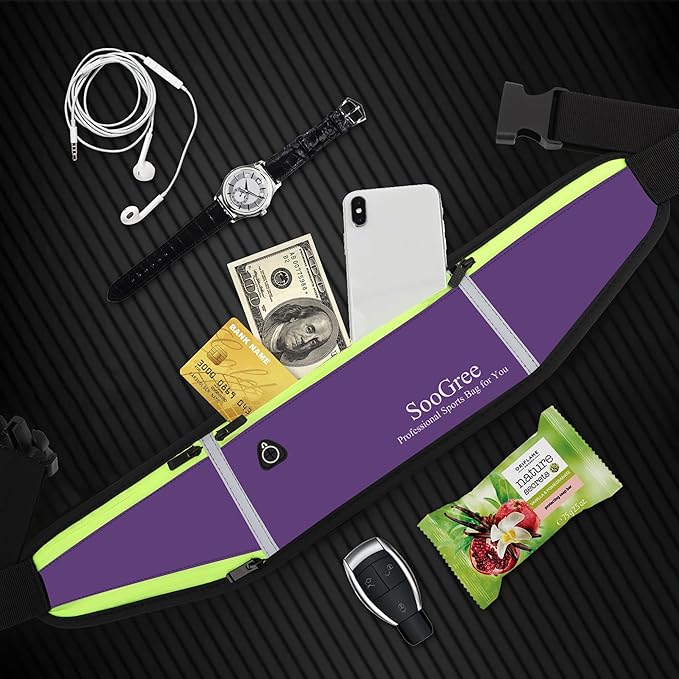 Fanny Packs, Running Belt Pack, Waist Pack Bag for Men and Women, Lightweight Runners Water Bottle Belt Bag, Phone Holder Money Belt for Traveling Hiking Cycling Walking