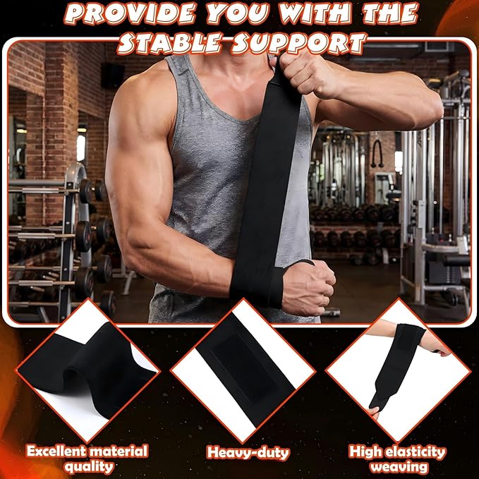 Workout Gloves and Wrist Set for Men Women Weight Lifting Gloves Full Palm Protection Wrist Support with Heavy Duty Thumb Loop for Training, Fitness, Strength, Suspension, and Sports