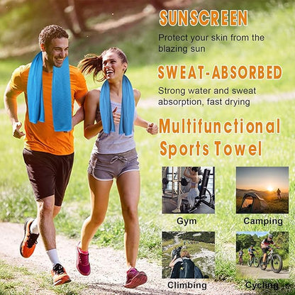 6 Packs Cooling Towels for Neck and Face(40"x 12"), Cooling Towels for Hot Weather, Cooling Wipes, Lightweight Soft Breathable Towels for Yoga, Sport, Workout, Running, Gym, Camping, Fitness