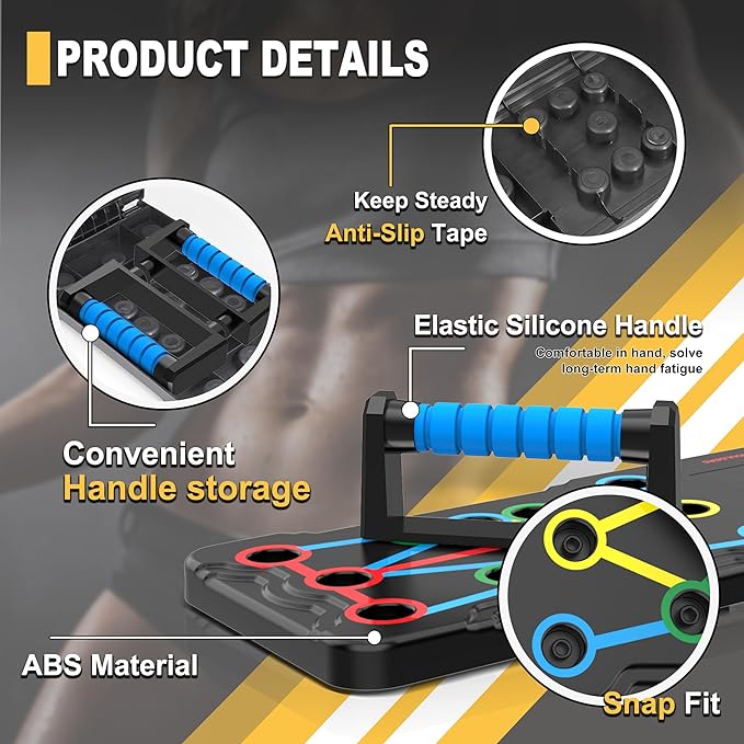 IUT Solid Push Up Board 15 in 1 Home Workout Equipment Multi-Functional Pushup Stands System Fitness Floor Chest Muscle Exercise Professional Equipment Burn Fat