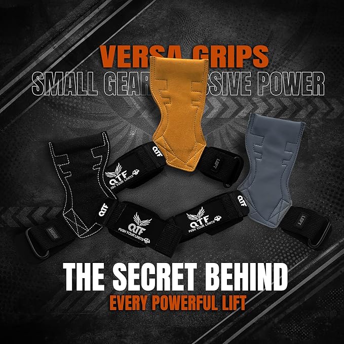 QTF Weight Lifting Grips (Pair) for Heavy Powerlifting, Wrist Straps for Deadlifts, Rows, Pull Ups, with Neoprene Padded Wrist Wraps Support and Strong Rubber Gloves or Straps for Bodybuilding.
