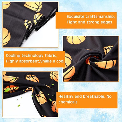 12 Pcs Cooling Towel 40 x 12 Inch Basketball Baseball Football Volleyball Soccer Softball Microfiber Fast Drying Towel for Gift Women Men