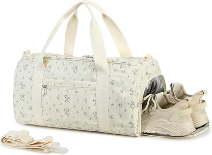 BTOOP Duffle Bag for Gym Sports Women Girls Workout Travel Bag Weekender with Shoe Compartment and Wet Pocket