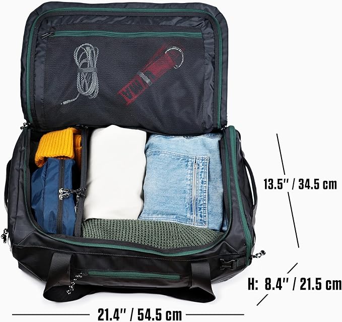 Utility Duffle Bag 40L, Convertible Backpack for Travel, Gym & Commute, Water Repellent