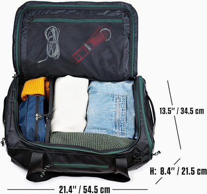Utility Duffle Bag 40L, Convertible Backpack for Travel, Gym & Commute, Water Repellent